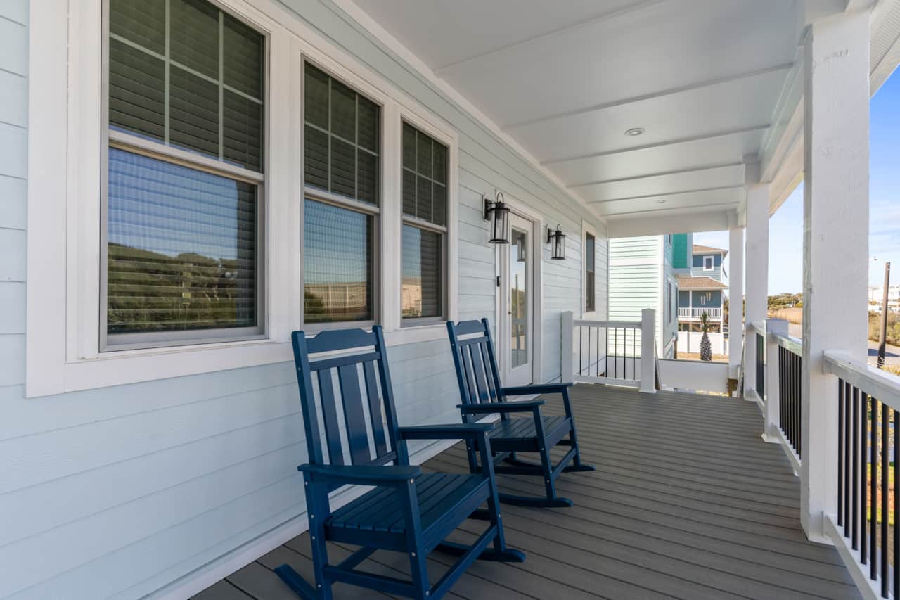 Relax and enjoy turtle-watching from the front porch.