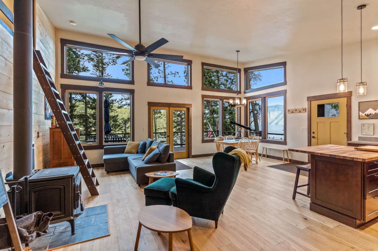 Naturally lit kitchen and living/dining room