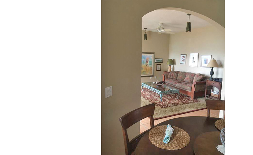 View of livingroom from the kitchen