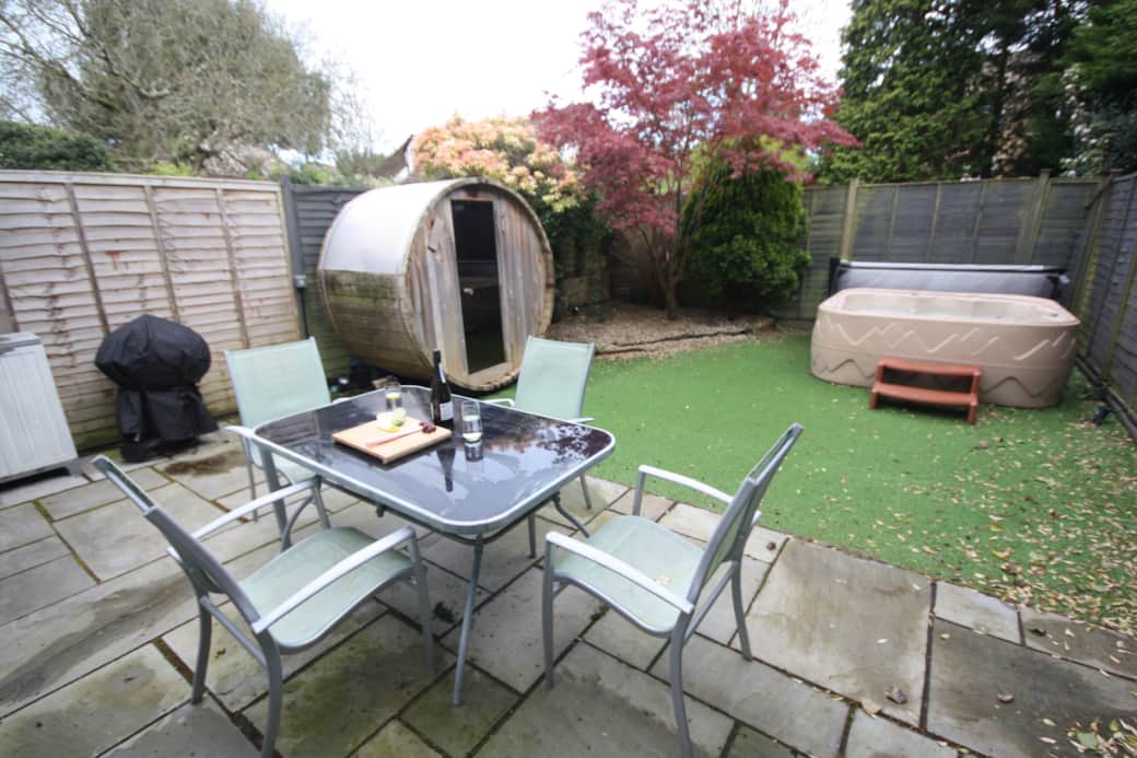 Rear garden for those enjoyable days and nights