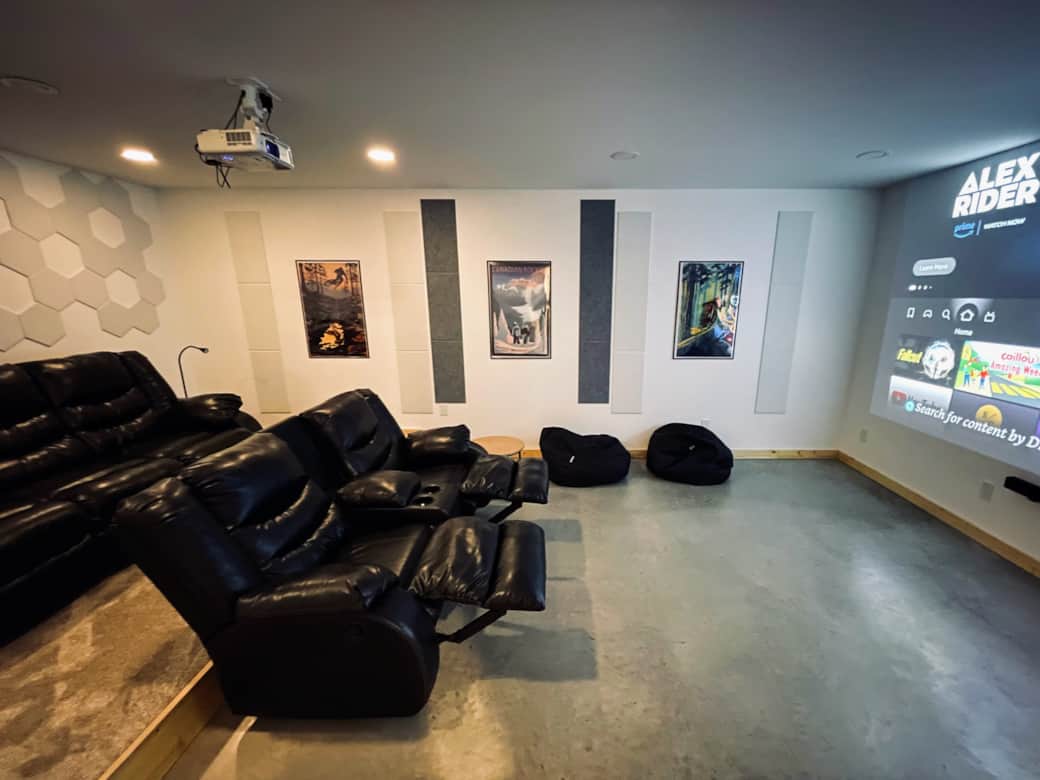 *MOST LOVED BY GUESTS* private movie theatre with surround sounds, 10 foot screen, and recliners *MOST LOVED BY GUESTS* private movie theatre with surround sounds, 10 foot screen, and recliners