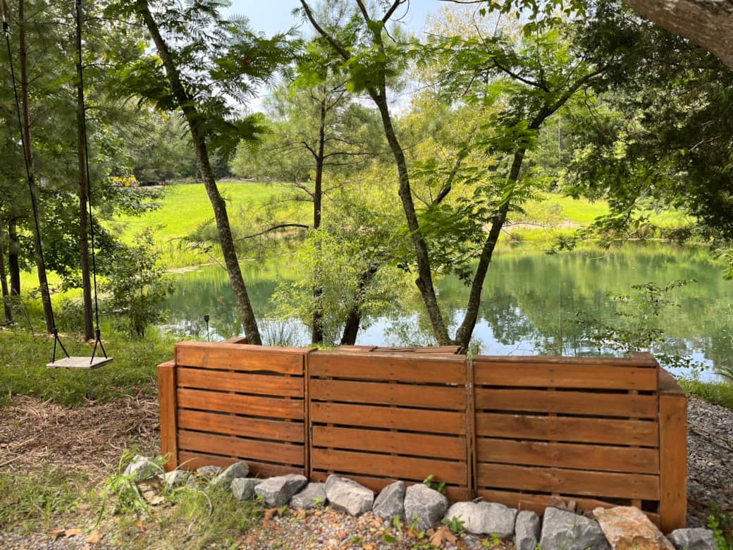 Pond sitting area
