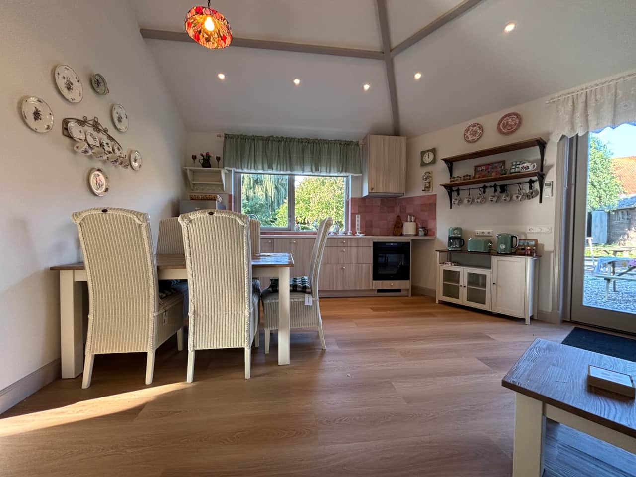The tulip full kitchen from couch perspective