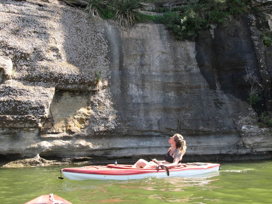 Kayaking from private dock. 