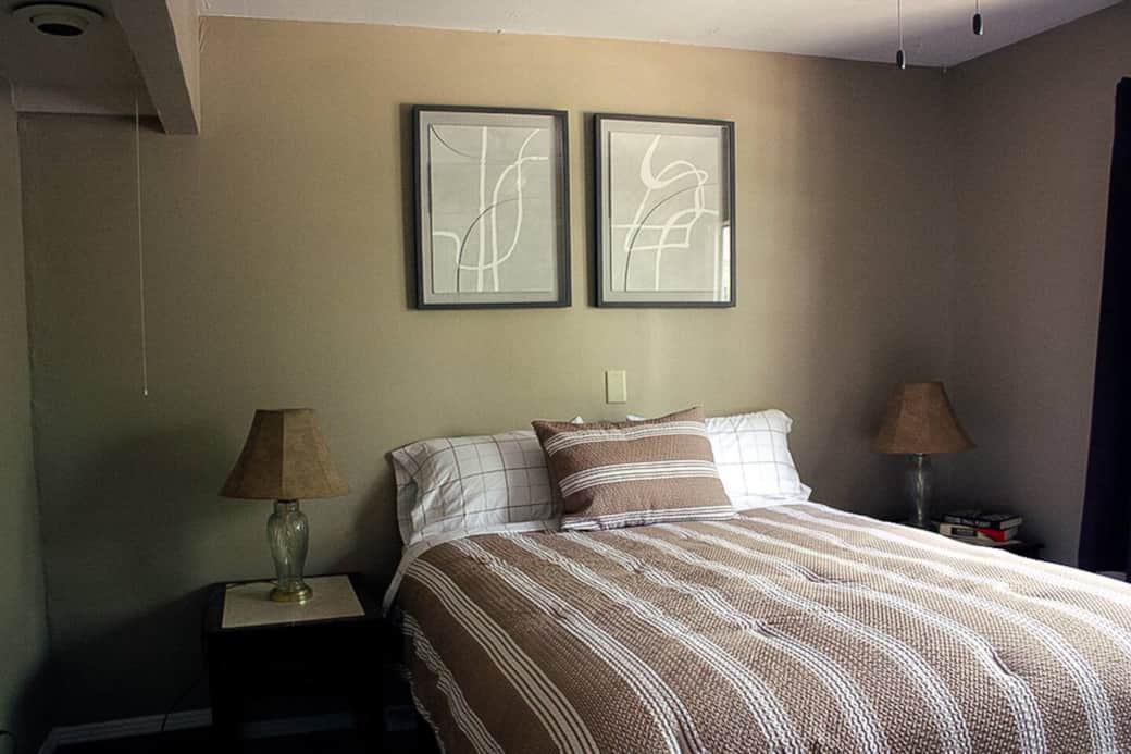 Master bedroom with private bath and queen bed
