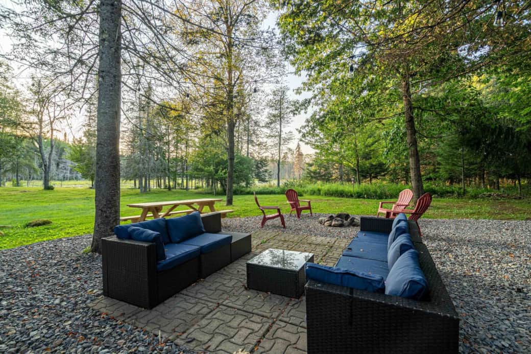 Outside firepit and seating