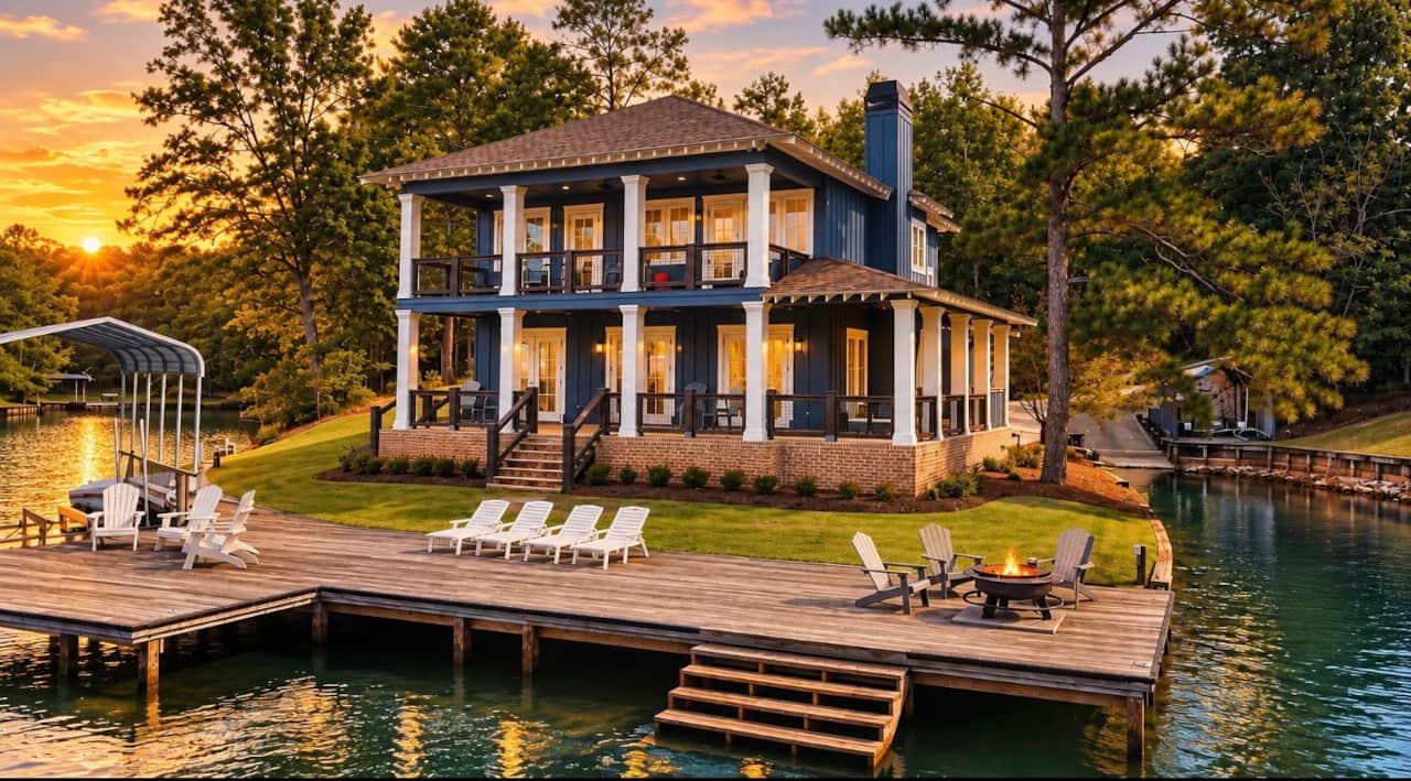 Lakeside View at Sunset