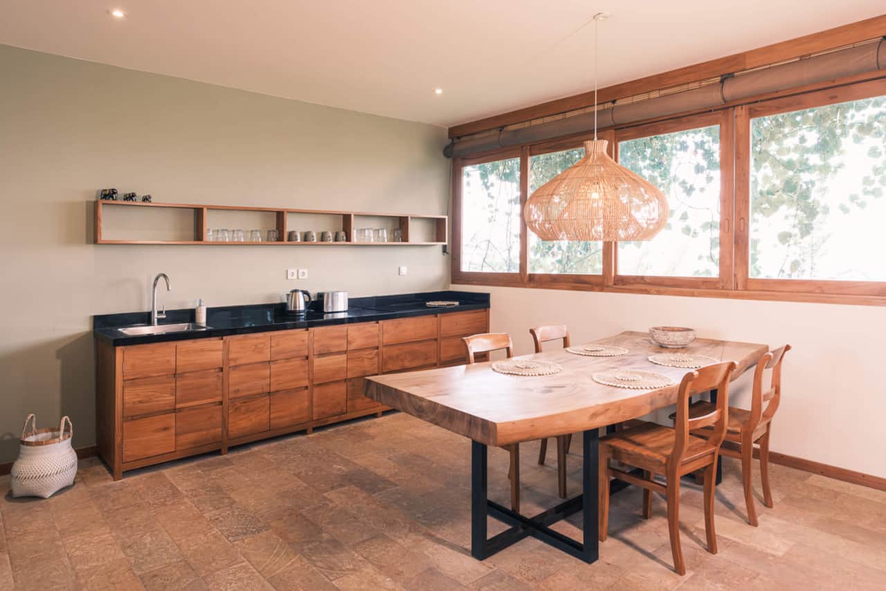 kitchen and dining area