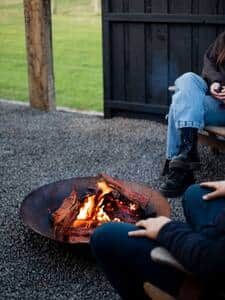 The warmth of a fire, a beautiful view. This place is perfection.  