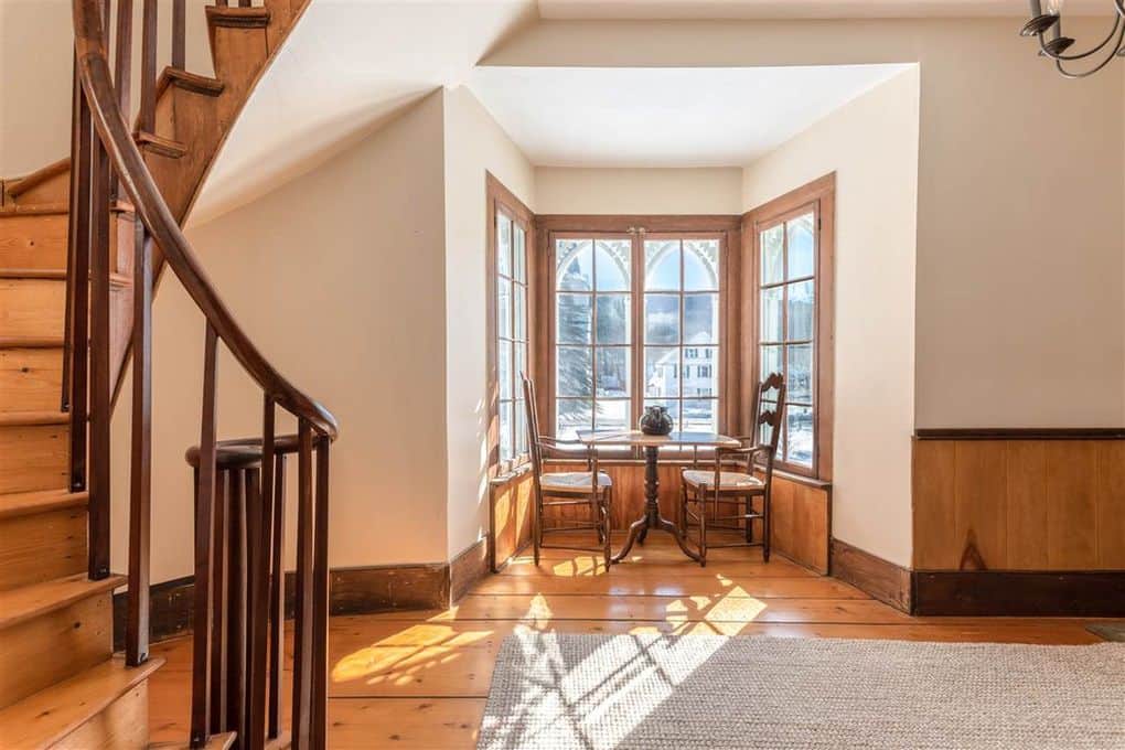 Downstairs hall provides plenty of light during your morning coffee.