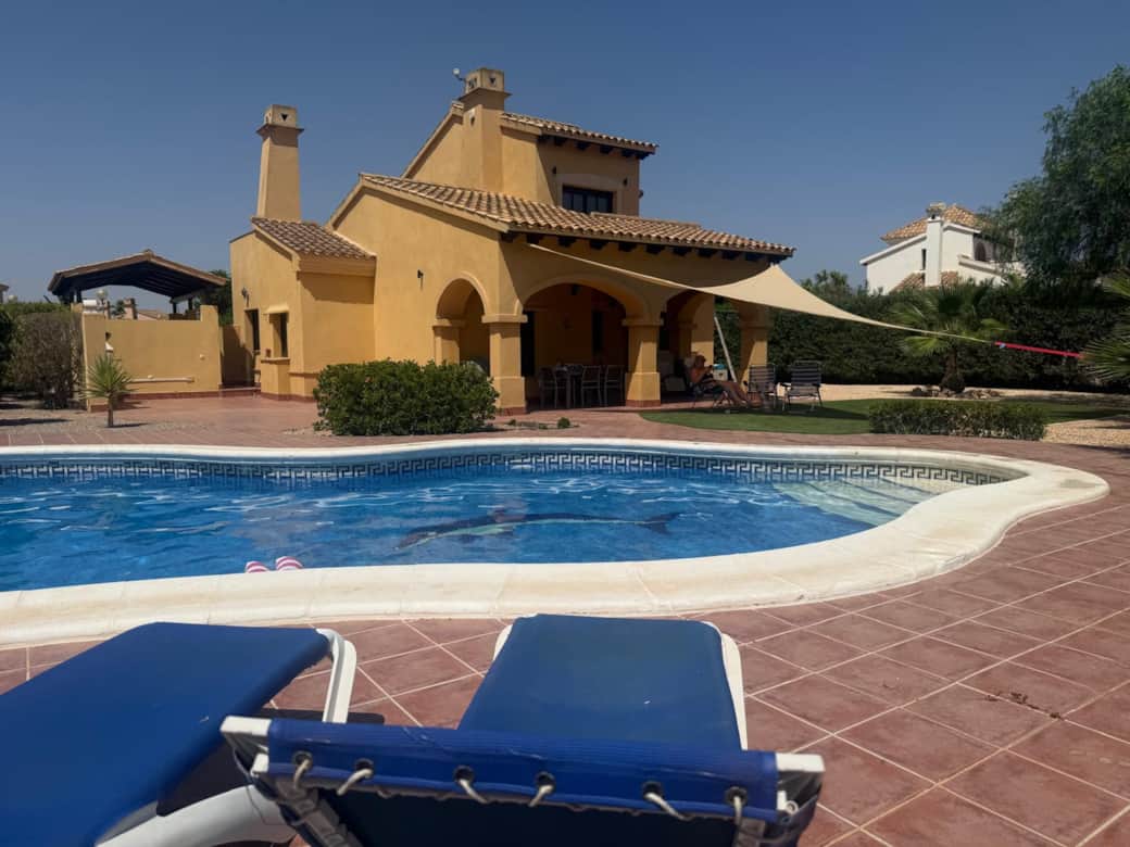 Pool, terrace and sunshade