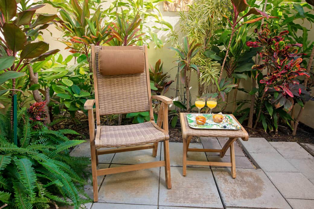 Relax in the courtyard off of the bedroom Maui Kamaole G105
