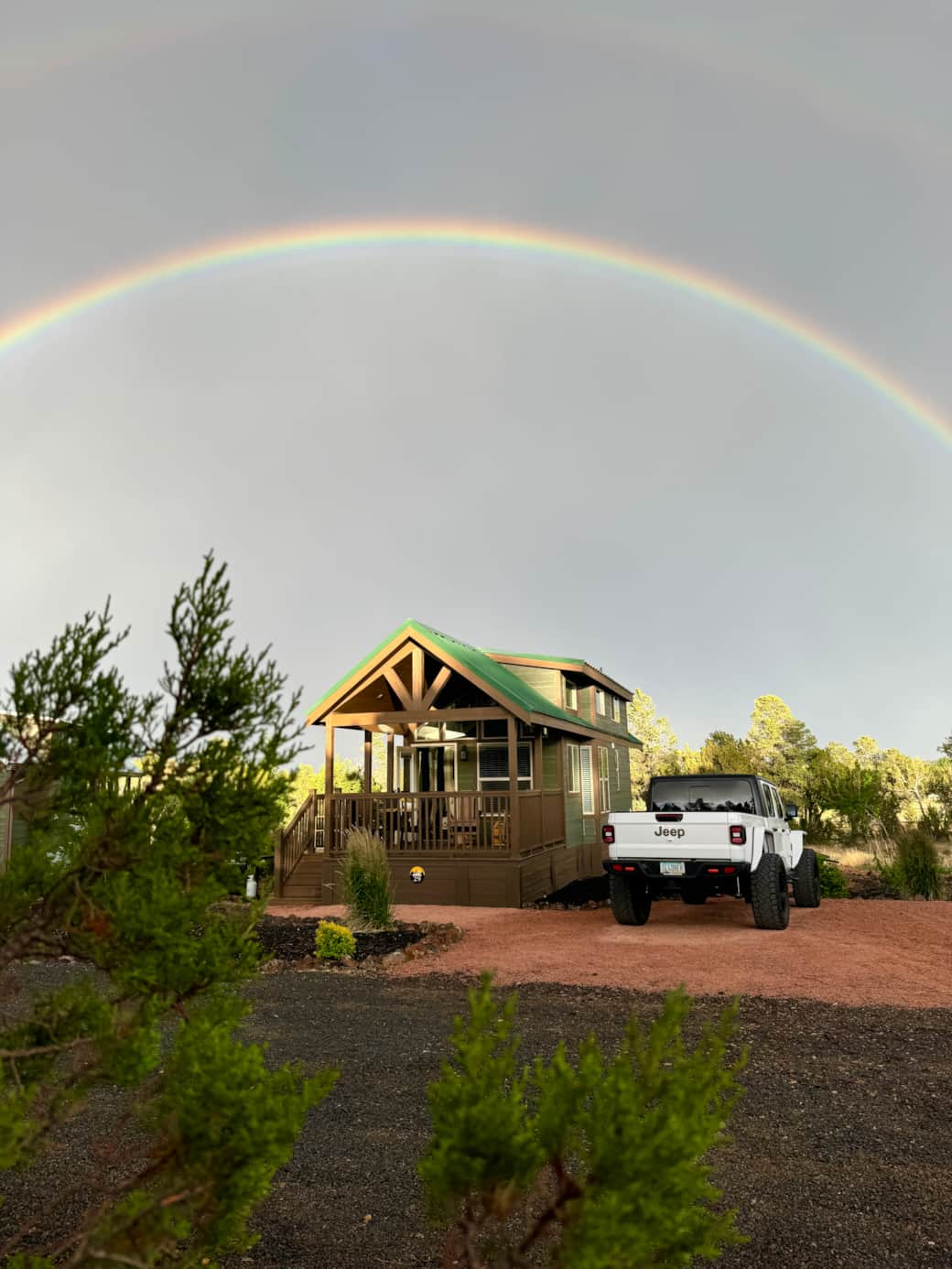 Cabin Front Rainbow