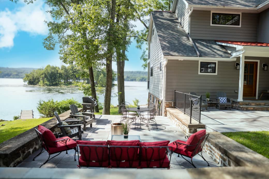 Bluestone Patio with BBQ Grill and Solo Stove Fire Pit