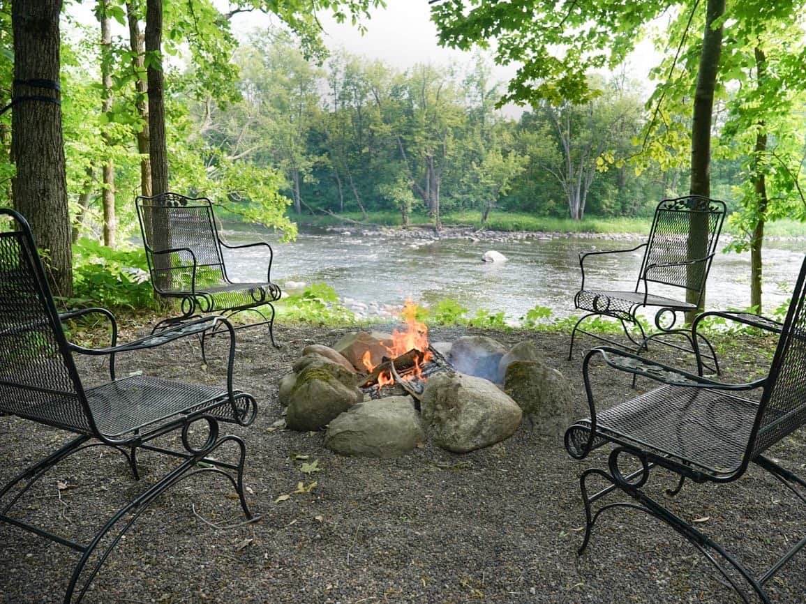 Outdoor Fire Pit Overlooking The Sneak River