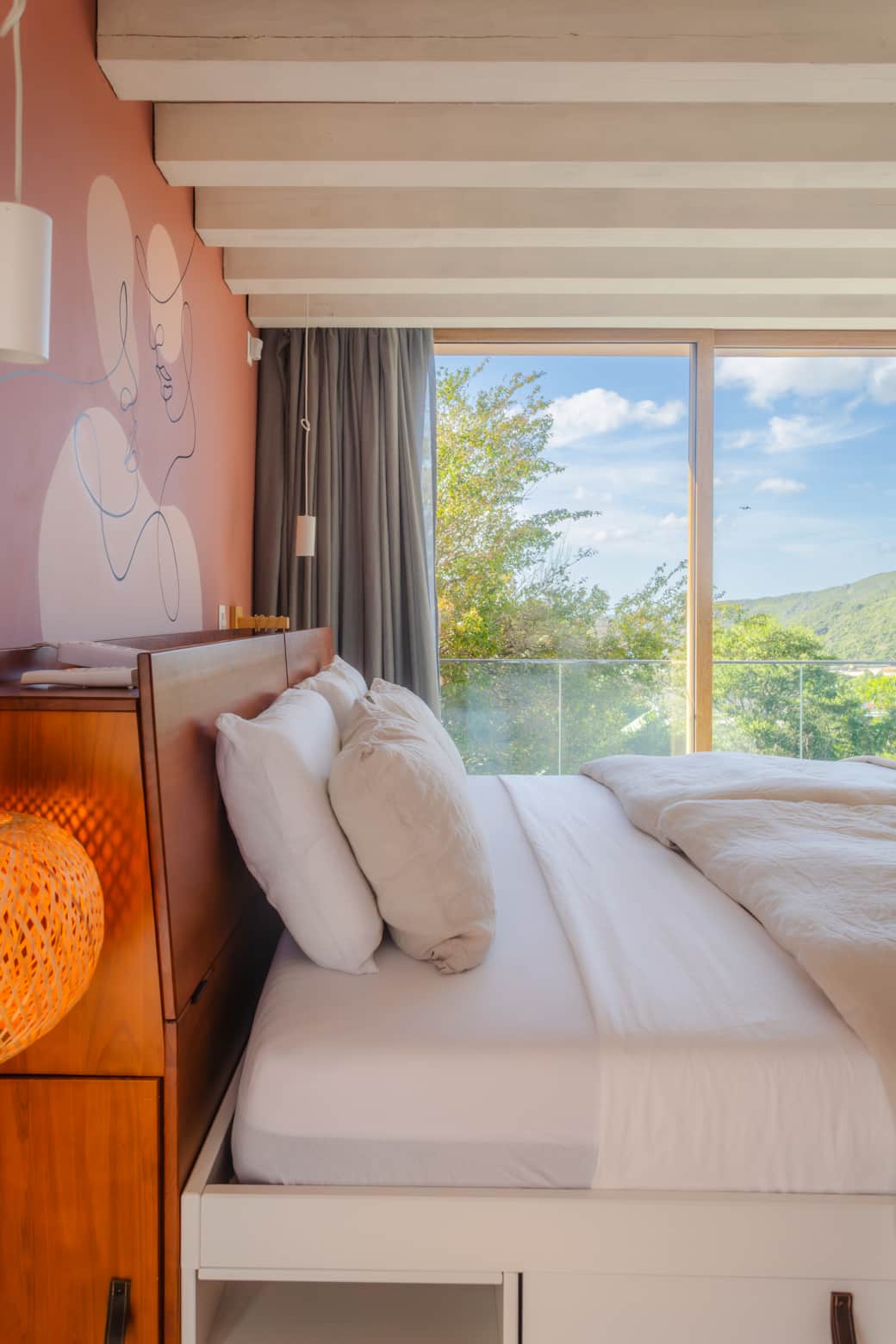 Bed with a stunning view to the jungle Bed with a stunning view to the jungle