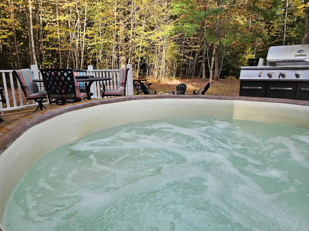 Unwind in the private bubbling hot tub on the deck. Step outside the back door and slip into soothing warmth, the perfect spot to relax under the stars or enjoy a peaceful morning soak.