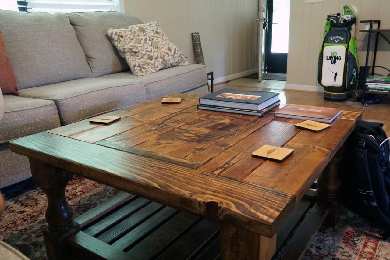 Custom coffee table in main room