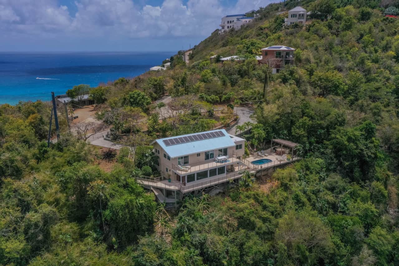 Perched on the hillside in Fish Bay