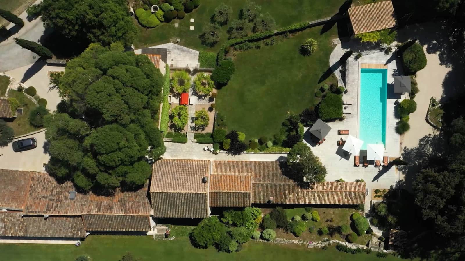The gardens and pool