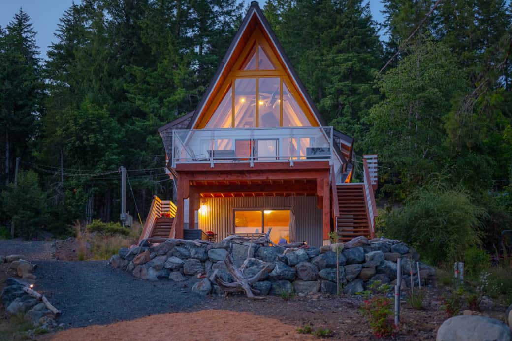 Sproat Lake BC, A-frame cabin