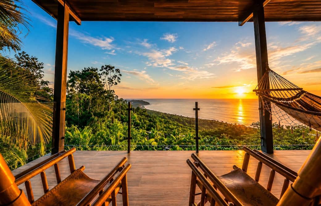 Relax in your private hammock as the sun sets over the Pacific Ocean. A panoramic terrace with uninterrupted coastal views, lush tropical surroundings, and unforgettable golden-hour moments every evening