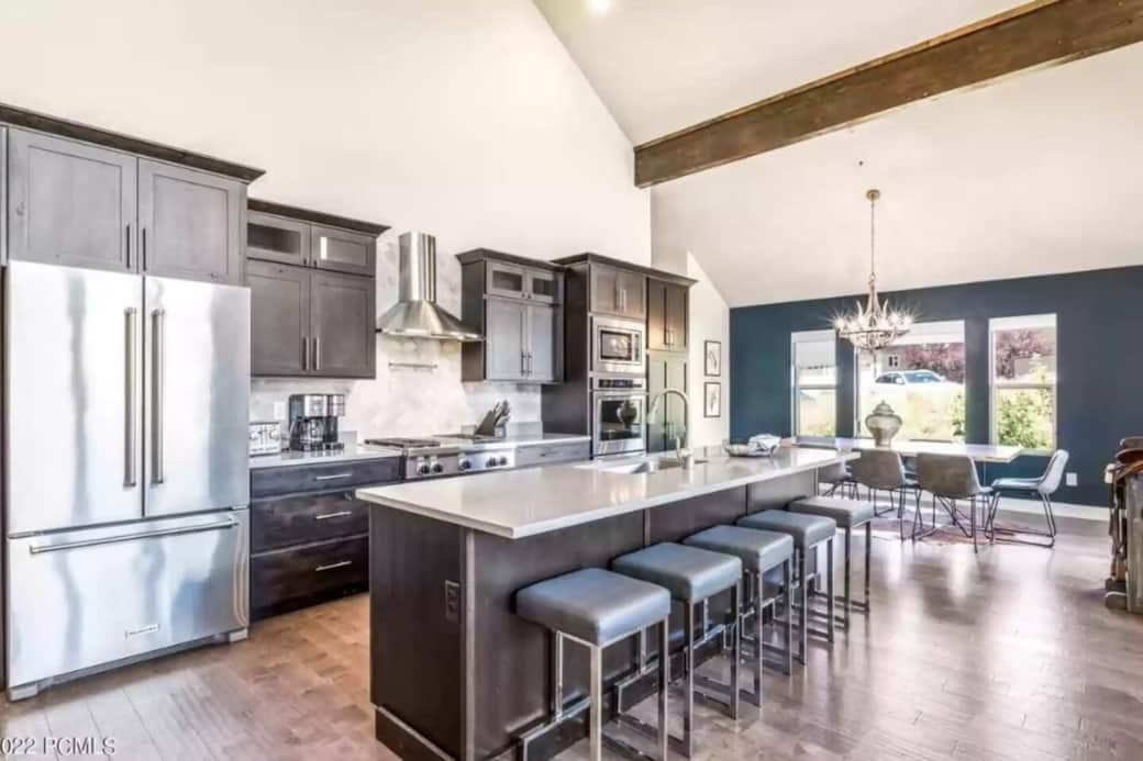 Large kitchen with gas stove