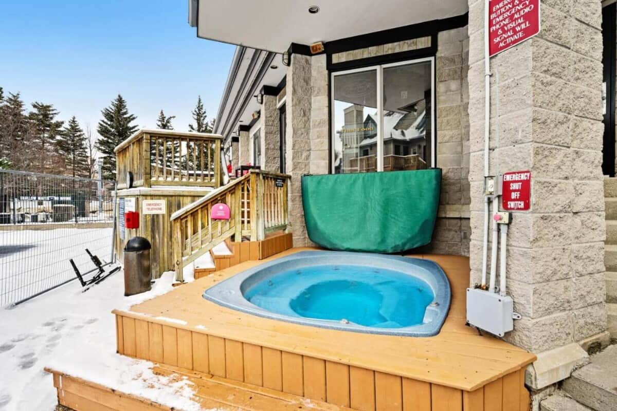 Enjoy the hot tub year round in the condo community.