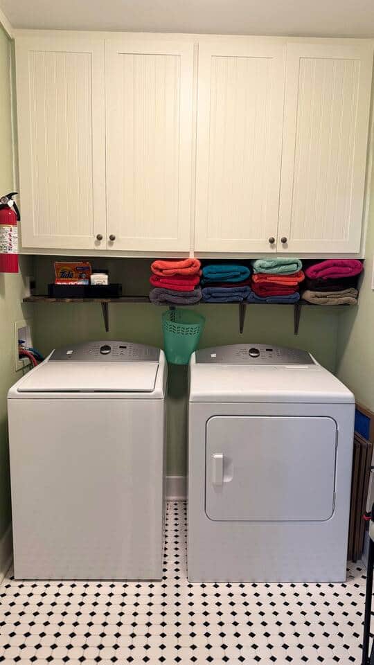 Full-size washer and dryer with detergent