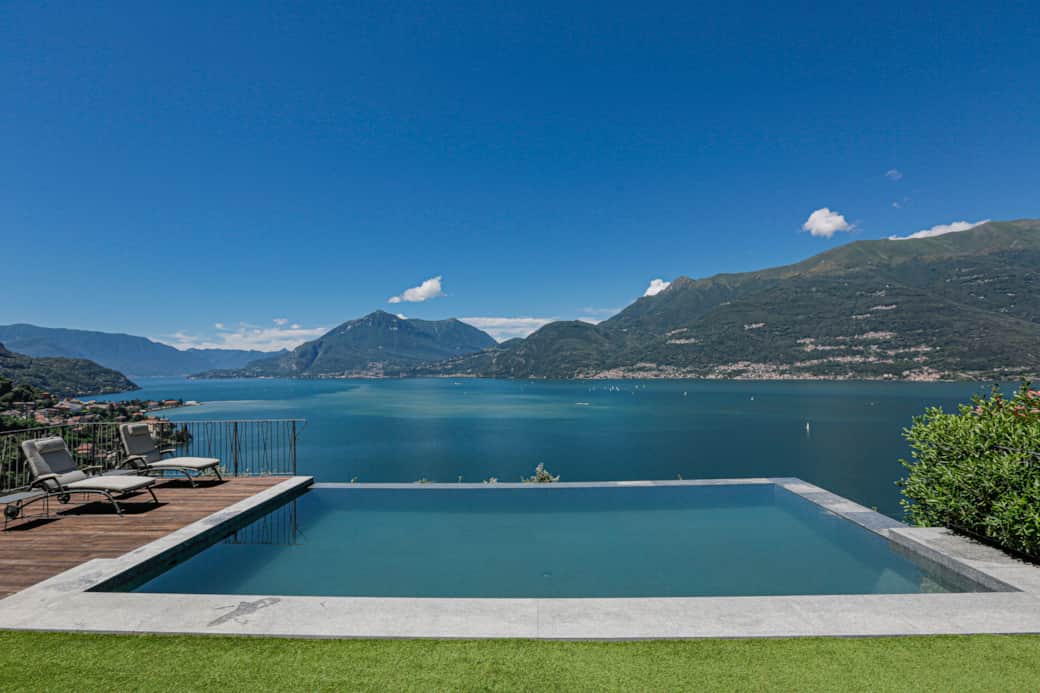 Private pool with lake view