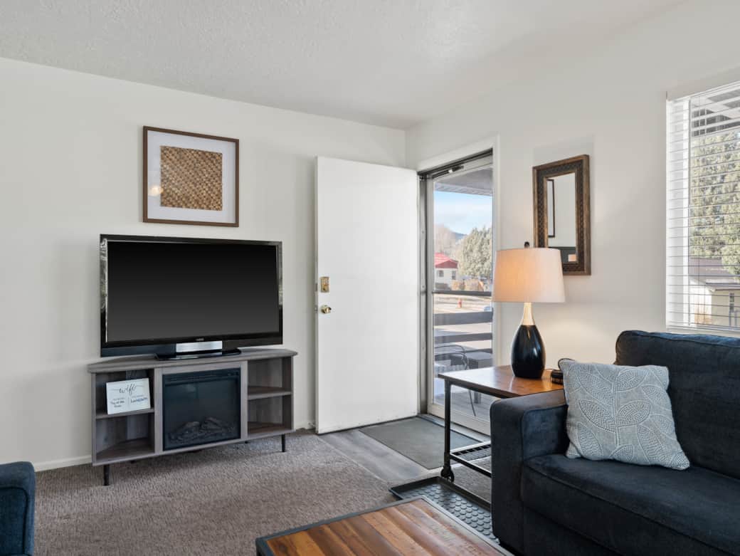 The main floor living room has plenty of space to play games, catch up and have a good time.