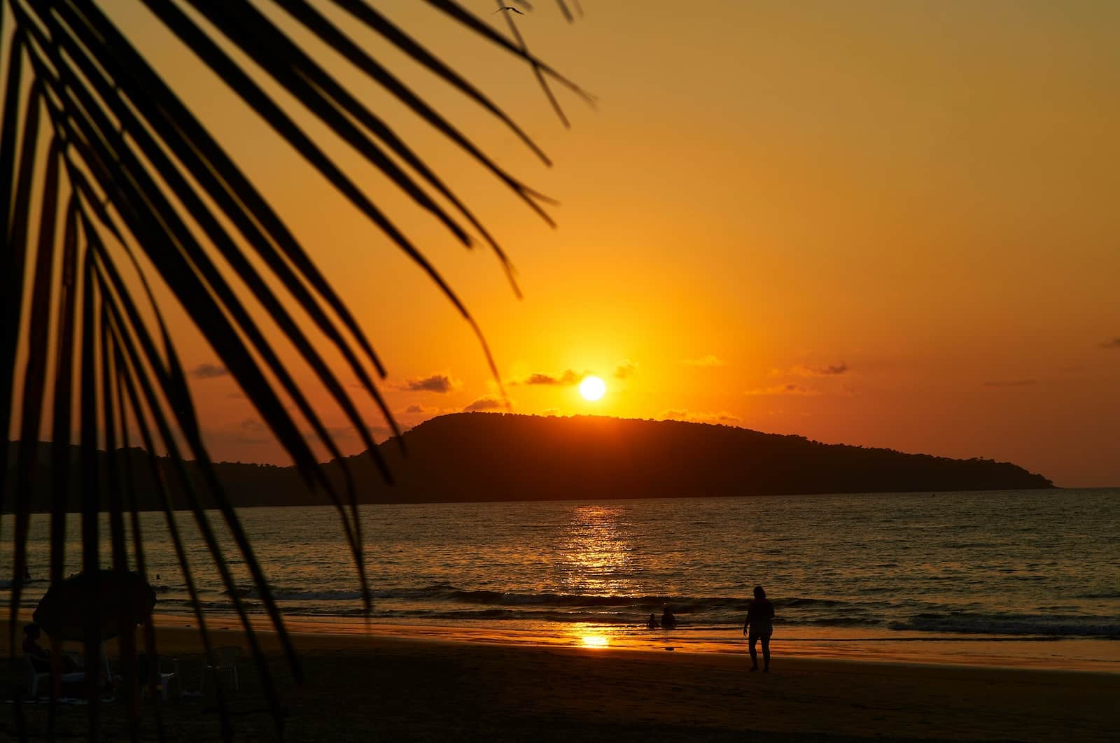 Winter sunset over Jaltemba Bay near Rincón de Guayabitos, Riviera Nayarit