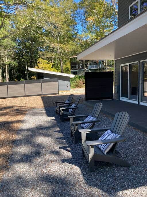 Enjoy morning coffee or a evening drink in the classic Adirondack chairs overlooking the water Enjoy morning coffee or a evening drink in the classic Adirondack chairs overlooking the water