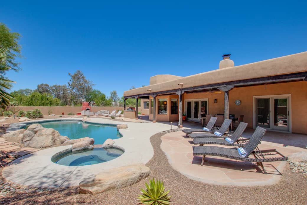 Back patio pool and spa