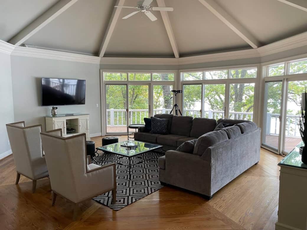 Main Living area provides a great place to watch the boats go by