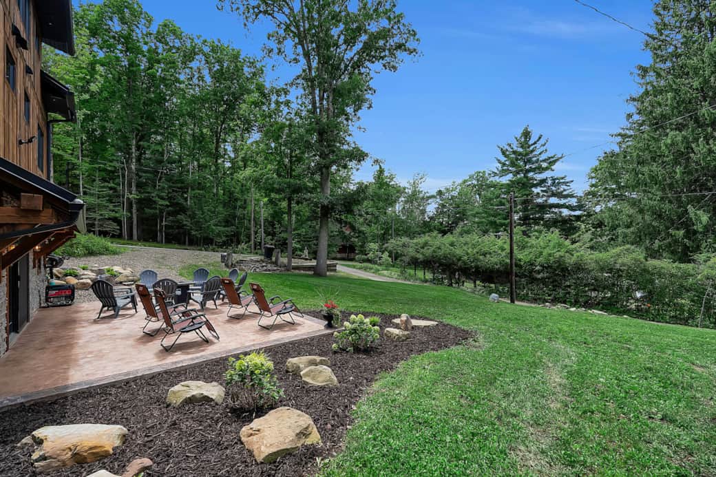 Back deck and yard