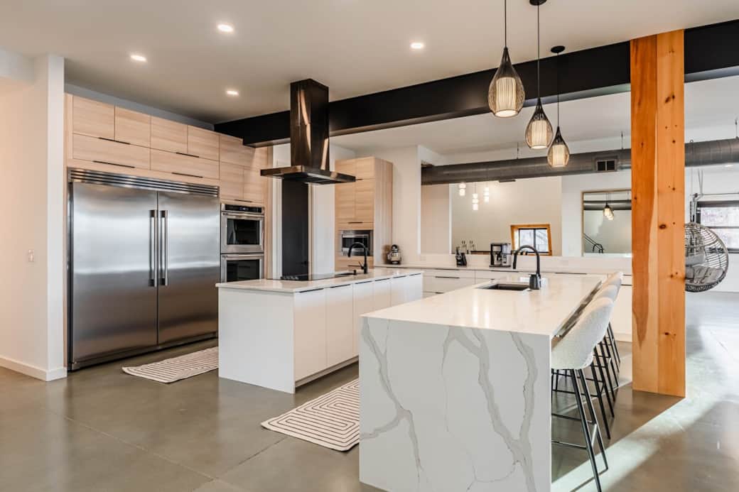 Large oversized refrigerator and freezer.