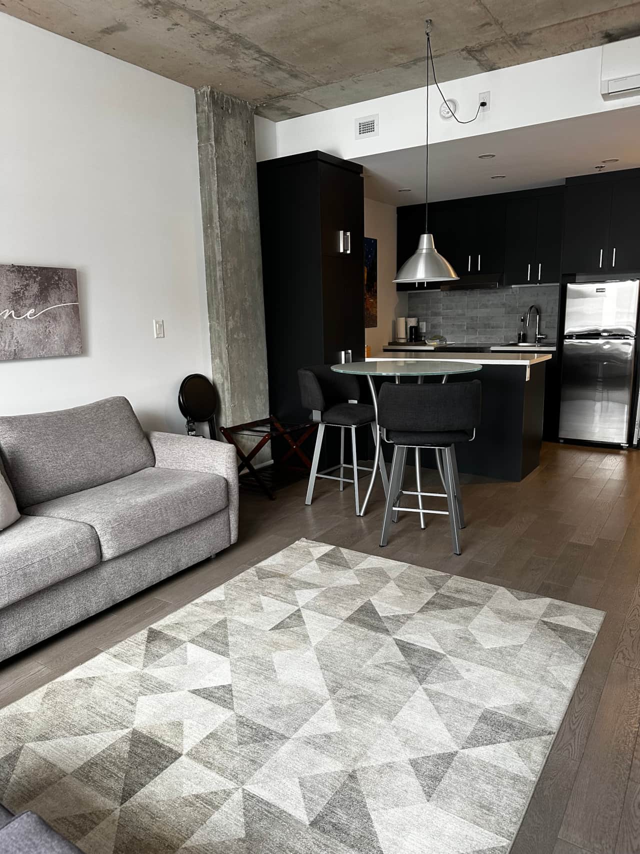 Living room and dining area