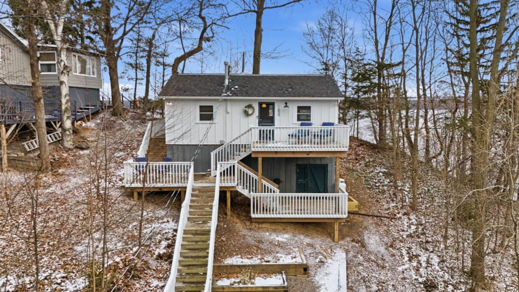 Front of House with Several Decks