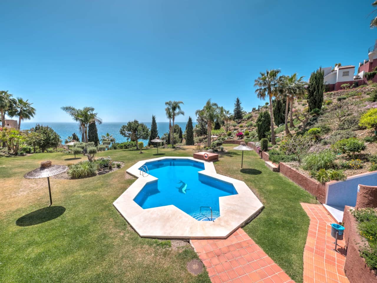 The beautiful pool area