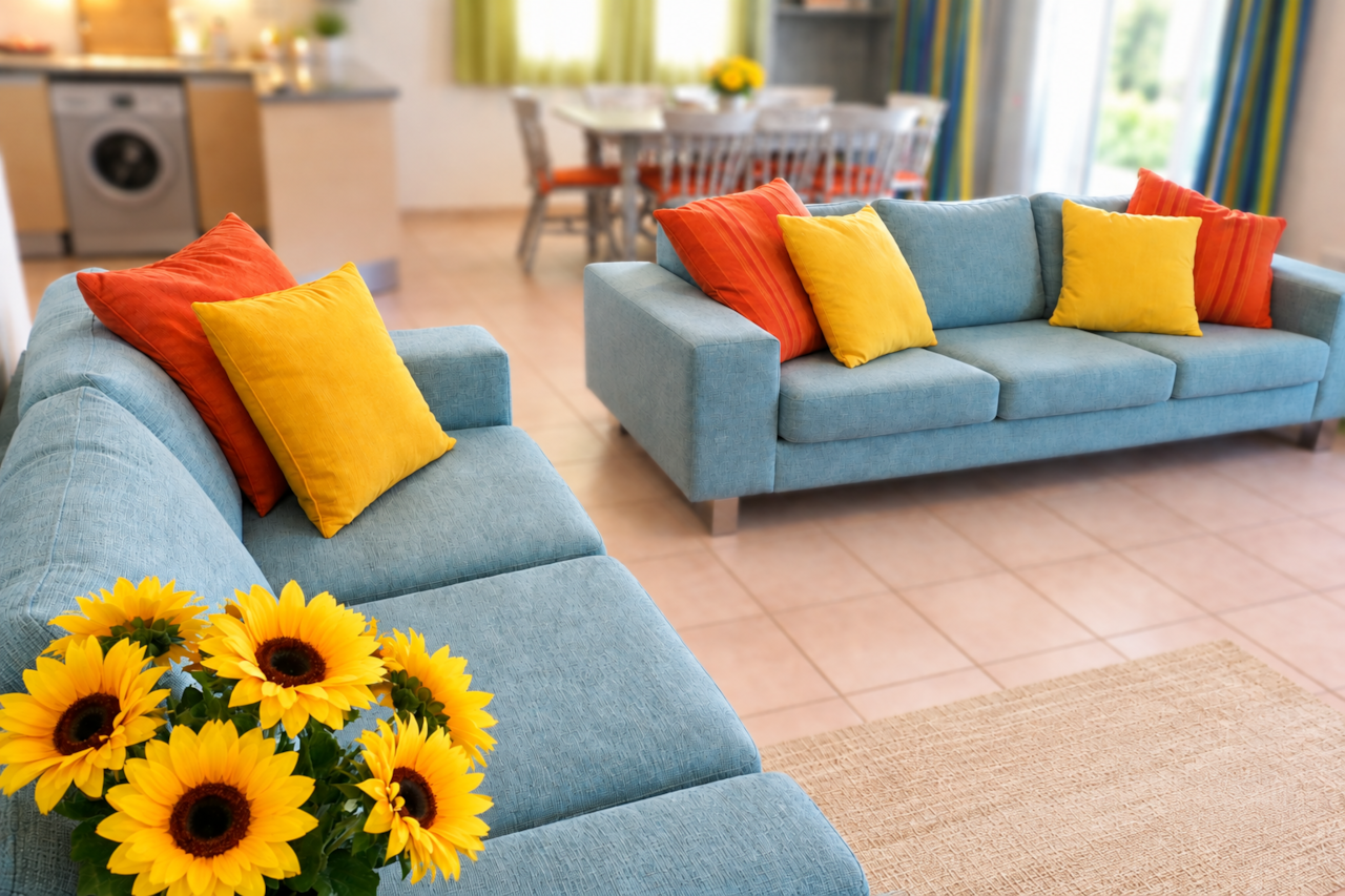 Spacious bright lounge & dining area