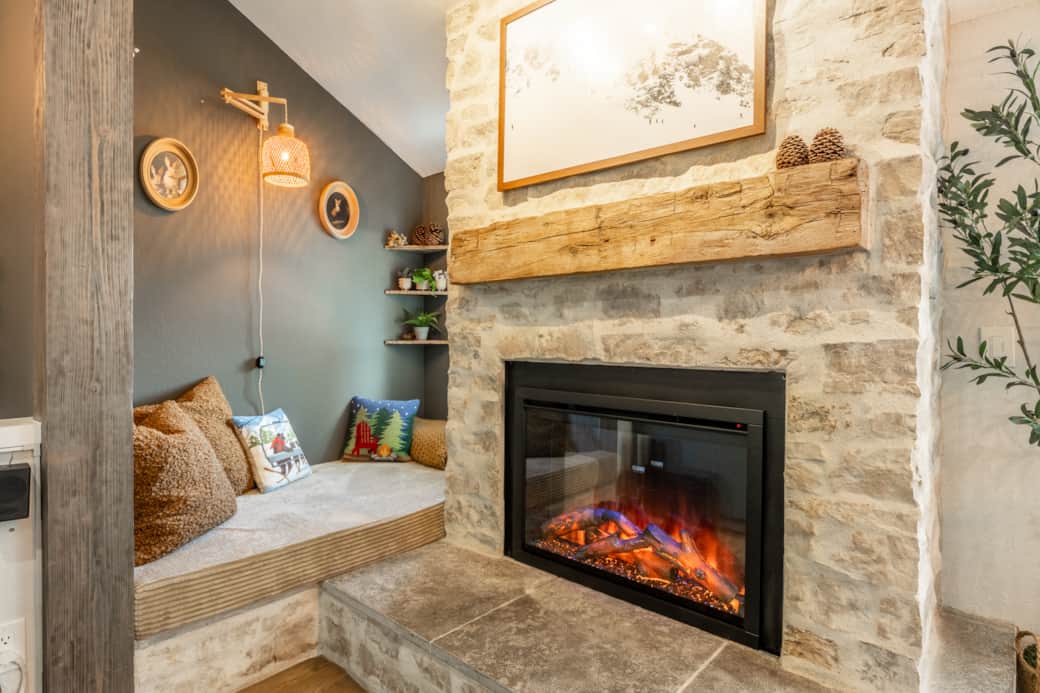 Cozy Nook by Fireplace