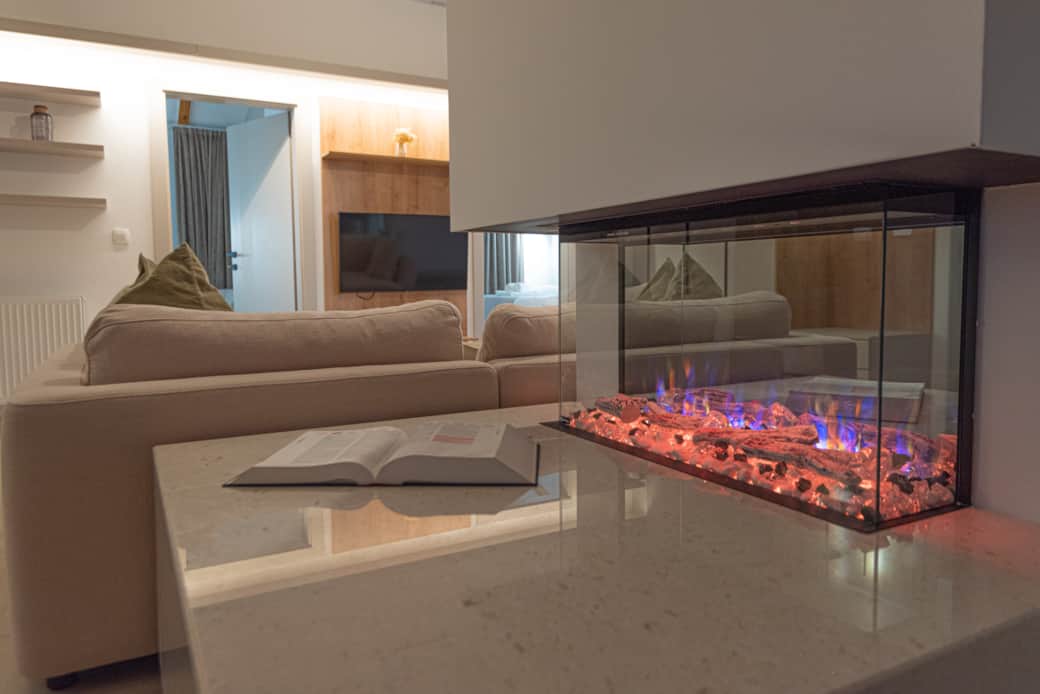 Dazlina Resort Penthouse_Fireplace at night