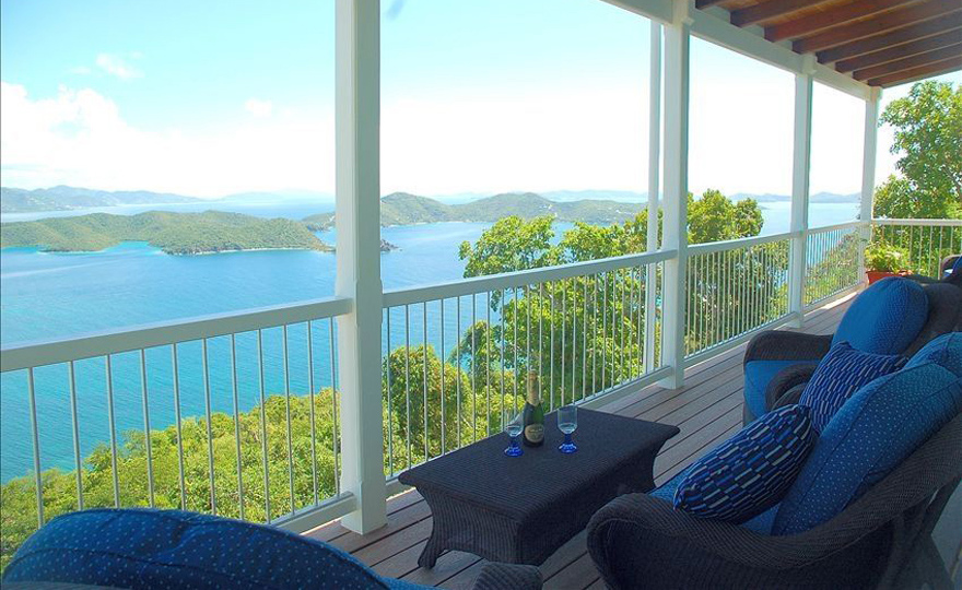 Covered decks with comfortable seating,amazing views from all parts of the home