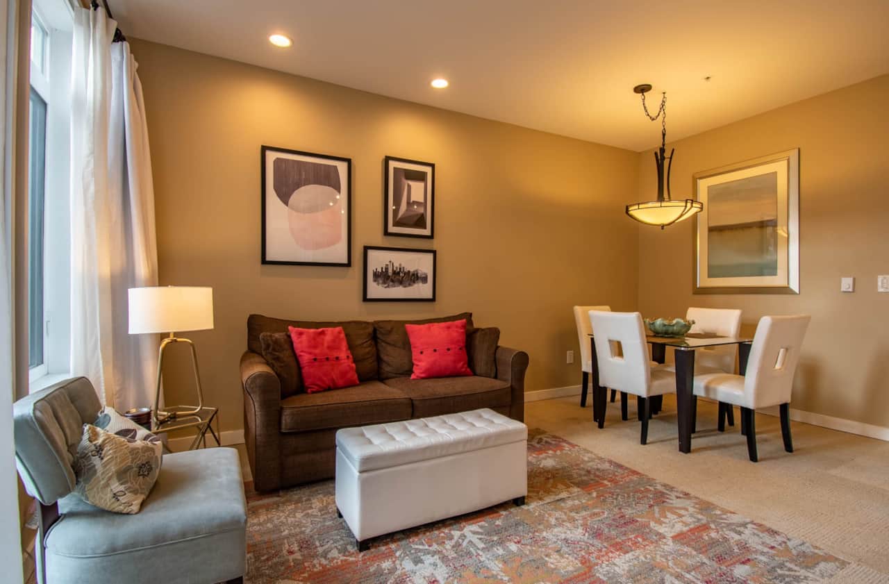 Living Room with a Premium Sleeper Sofa and Television