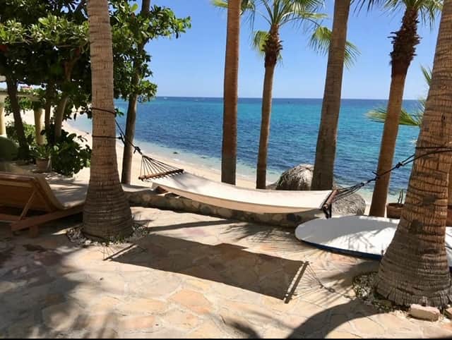 Patio hammock next to the Casita