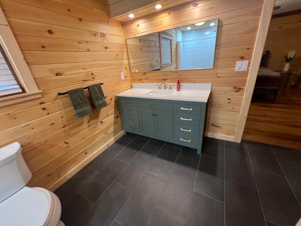 Bathroom attached to primary suite on main level Bathroom attached to primary suite on main level