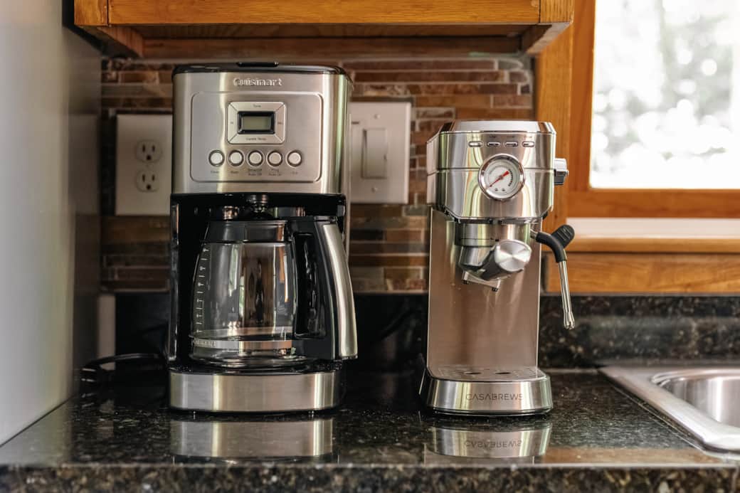 Enjoy espresso & drip coffee makers, beans, grinder, hot tea, kettle & French press for your stay.