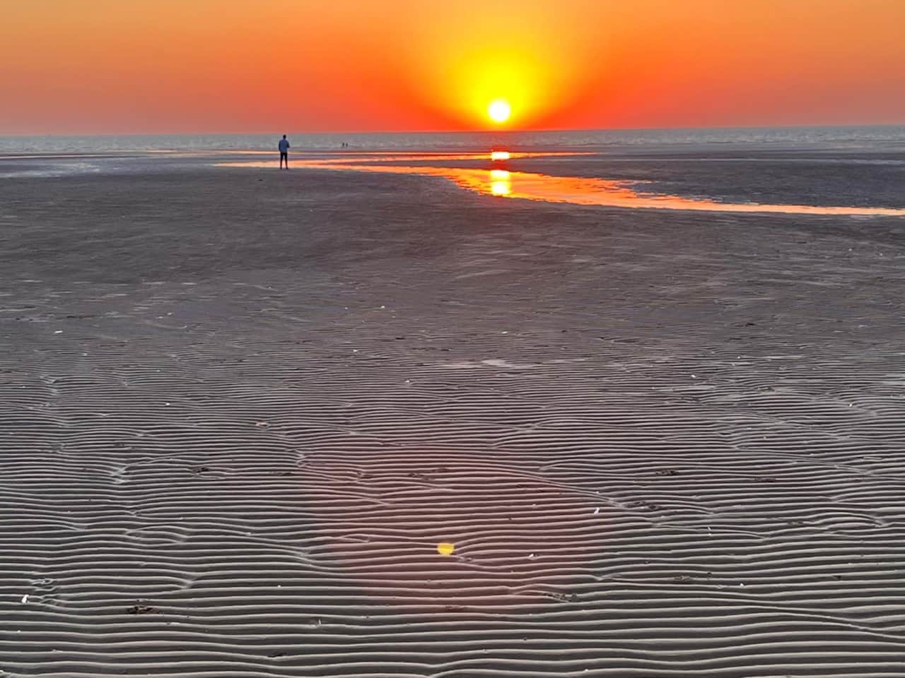 sunset on the beach 2 minutes from the garden