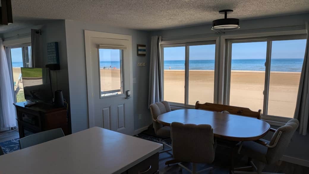 Dining/Kitchen, looking at beach